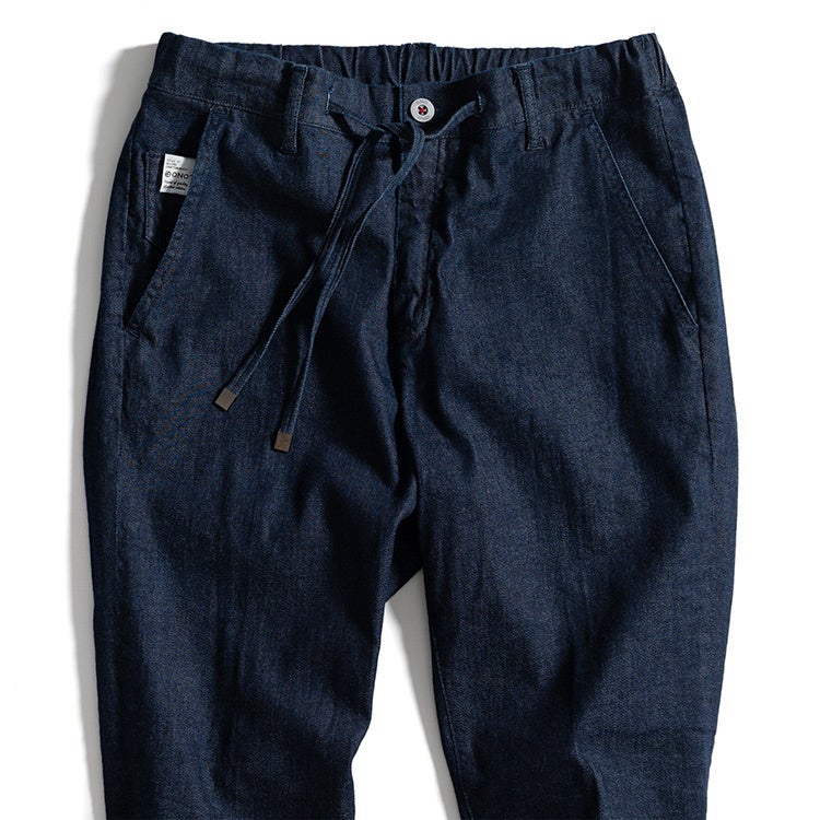 スーパーストレッチデニム・ドローストリングスパンツ